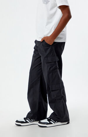 Stretch Black Porter Baggy Cargo Pants image number 3