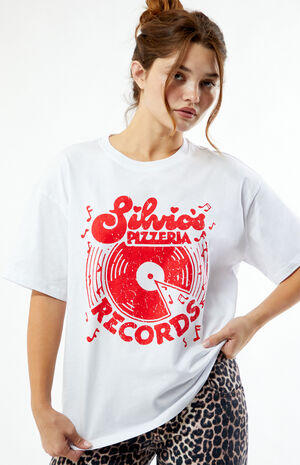 Silvio's Pizza Records Oversized T-Shirt image number 1
