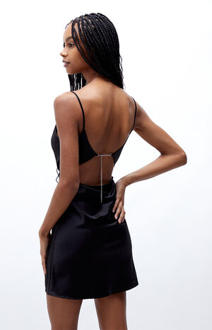 Dainty Chain Cowl Neck Mini Dress image number 3