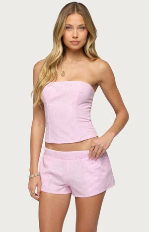 Amaliah Striped Strapless Corset image number 1