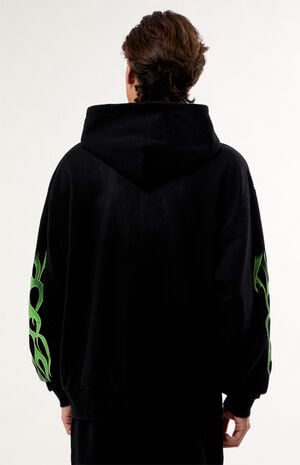 Green Flame Zip Up Hoodie image number 3
