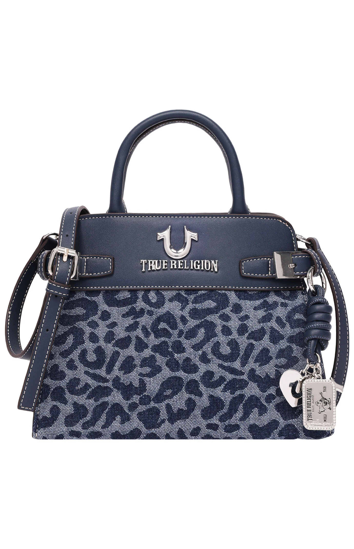 True Religion Beckham Leopard Jean Belted Tote Bag