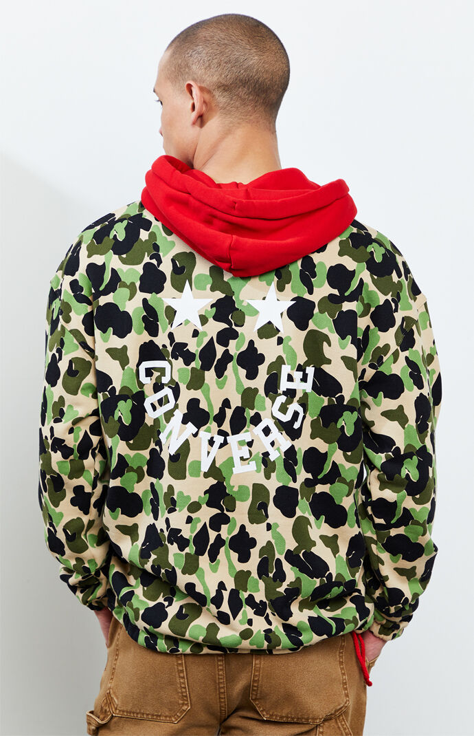 Camo Print Graphic Hoodie