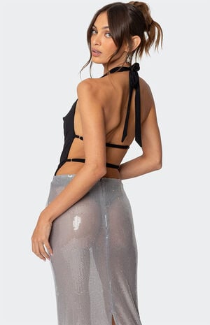 Backless Cowl Neck Bodysuit image number 5