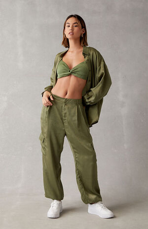 x PacSun Danny Satin Trousers x PacSun Danny Satin Trousers image number 1