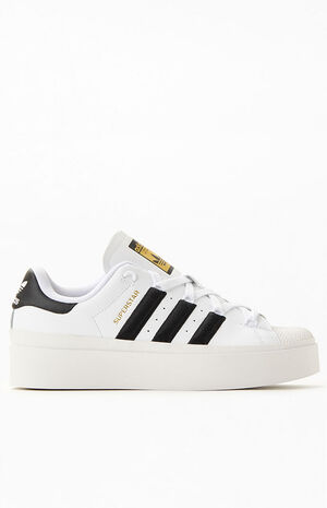 Women's White & Black Superstar Bonega Sneakers image number 3