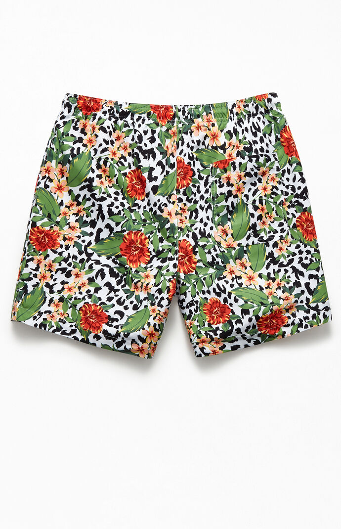 Cheetah Floral 17" Swim Trunks