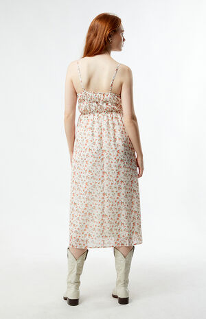 Floral Ruched Midi Dress image number 4