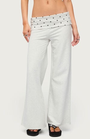 Petite Reeva Polka Dot Foldover Pants image number 1