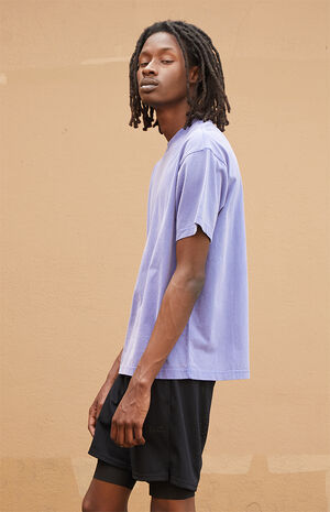 Violet Vintage Wash Heavyweight Oversized T-Shirt image number 4