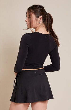 PAC WHISPER Active Black Leila Wrap Mini Skort image number 3
