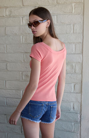 Coral Ginny Off-The-Shoulder Top image number 3