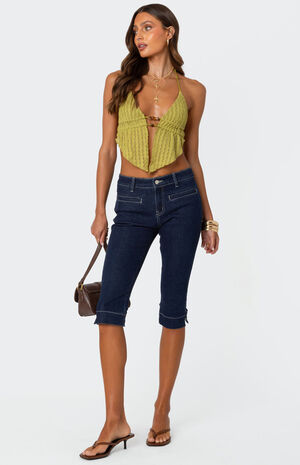 Anaya Textured Open Back Halter Top image number 2