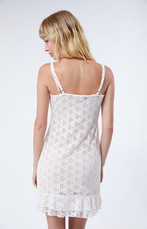 Lace Trim Tiered Mini Dress image number 4