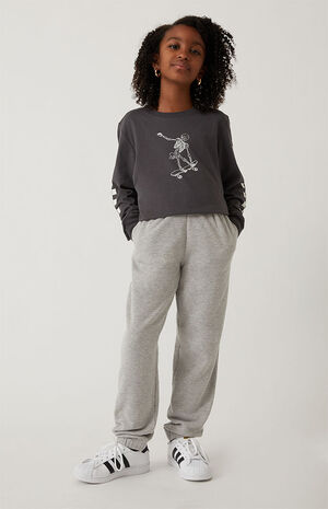 Heather Gray Basic Sweatpants image number 6