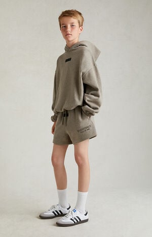 ESSENTIALS Heather Grey Sweat Shorts image number 2
