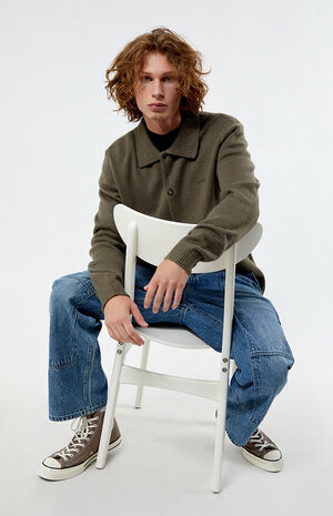 Mohair Button Up Knit Sweater image number 4