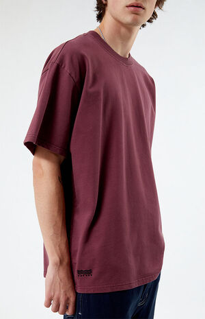 Wine Oversized Terry T-Shirt image number 2