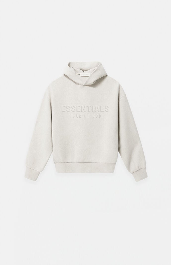 Fear of God ESSENTIALS Kids Heather Oatmeal Embossed Classic Hoodie
