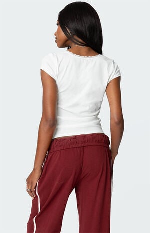 Priscilla Lace Trim T-Shirt Priscilla Lace Trim T-Shirt image number 5