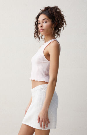 Pointelle High Neck Tank Top image number 2