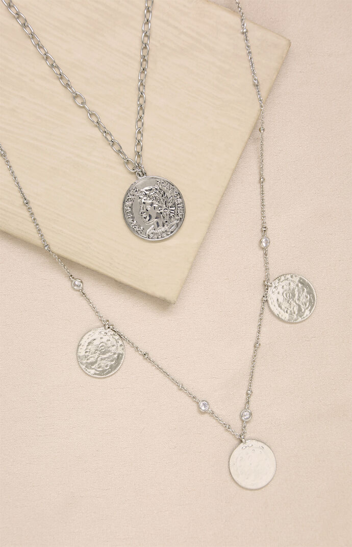 Elite Coin Crystal Layered Necklace