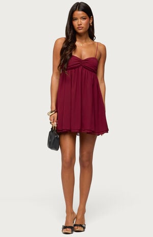 Ariellah Chiffon Babydoll Mini Dress image number 5