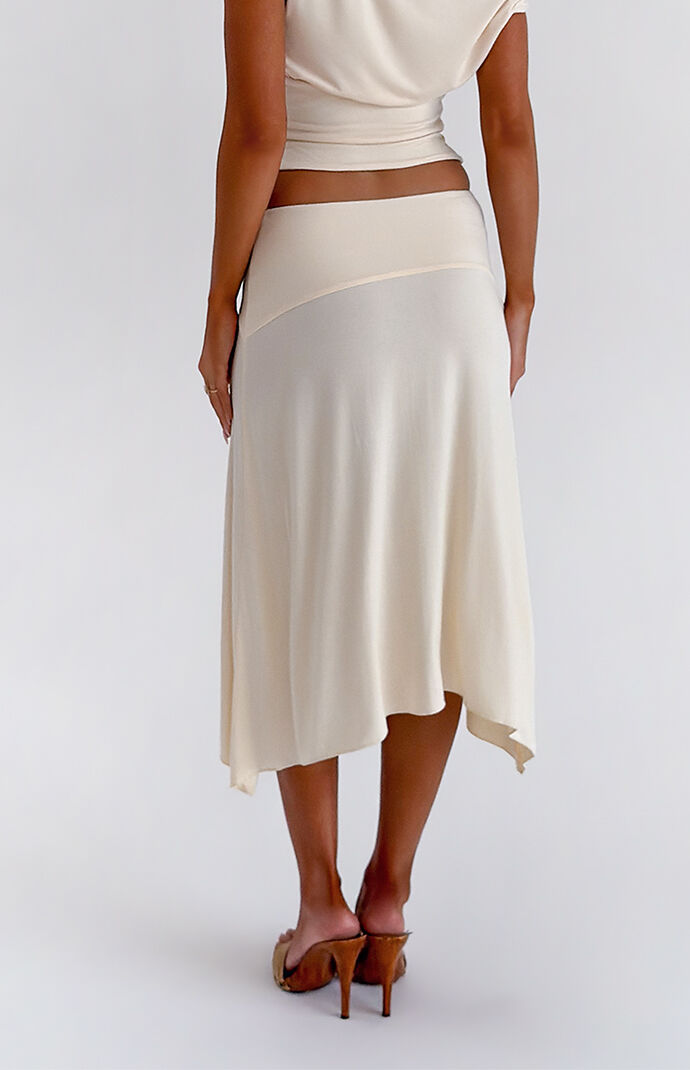 Tiger Mist Curved Yoke High Low Midi Skirt | Pacsun