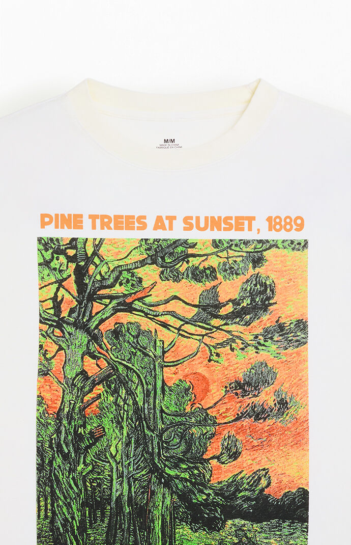Van Gogh Pine Trees At Sunset T-Shirt
