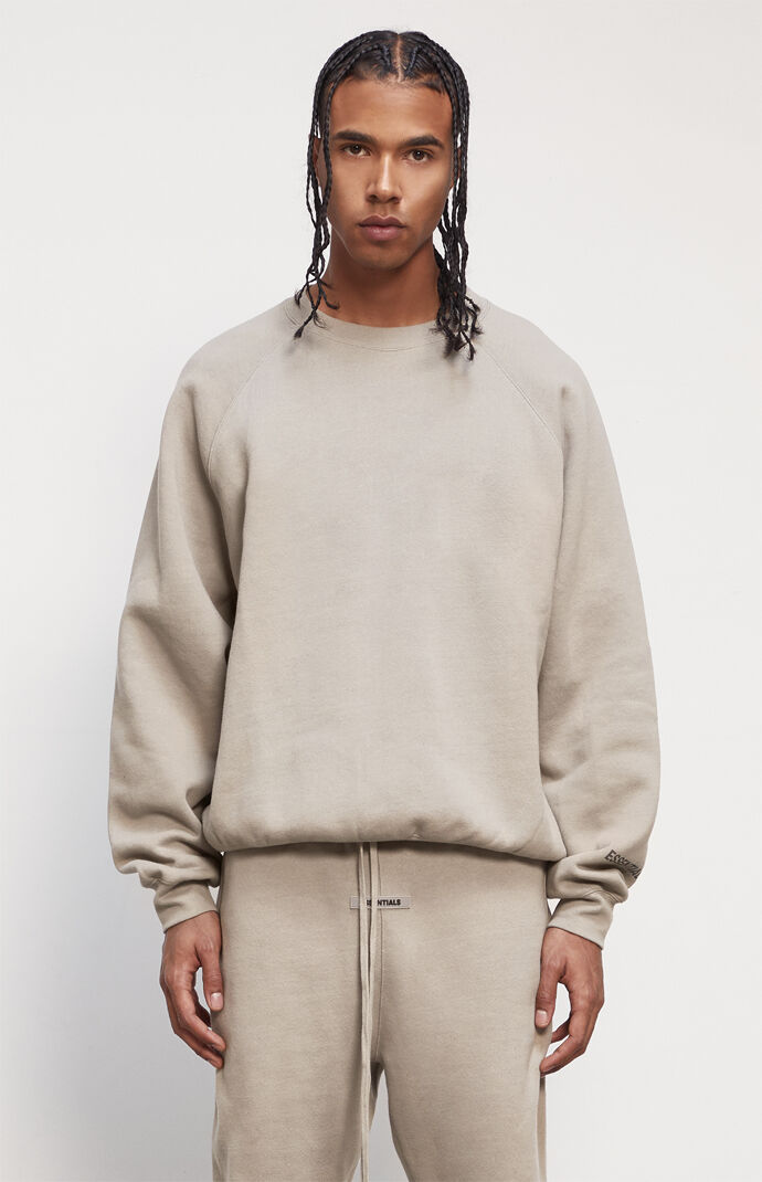 Essentials tan crew neck sweatshirt Clearance