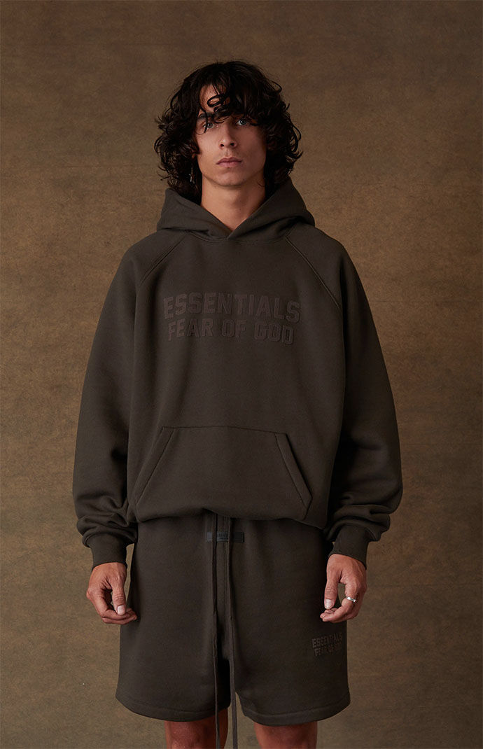 Essentials Fear Of God Off Black Hoodie 