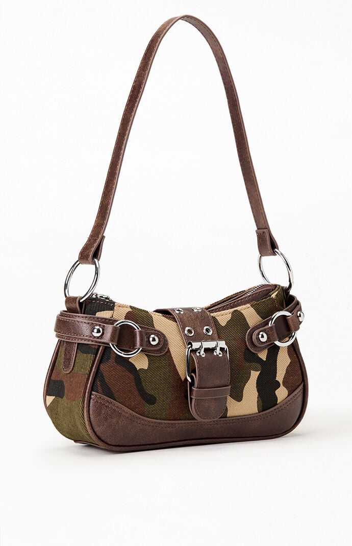 バッグ leather shoulderbag camo ririzip archive Pacsun Camo Faux Leather Front Buckle Shoulder Bag | Pacsun