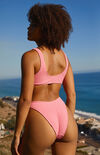 Pink Porto Scrunchy Notched Neck Bikini Top Pink Porto Scrunchy Notched Neck Bikini Top image number null