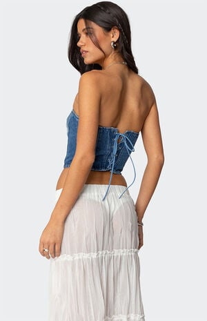 Tula Embroidered Denim Corset image number 5