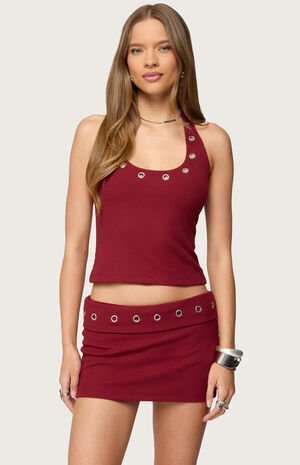 Havana Grommet Ribbed Halter Top image number 1