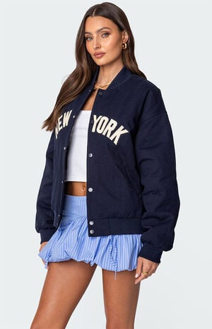 Big Apple Oversized Bomber Jacket image number 3