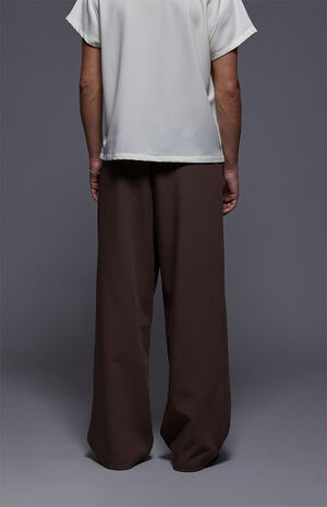by Pacsun Kane Baggy Trousers Stretch Pleated Brown image number 6