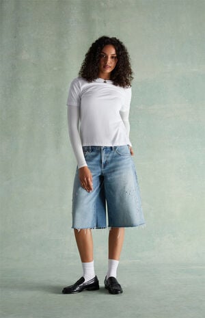 Peyton Extreme Jorts Star Studded Light Blue image number 5