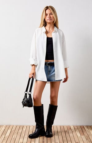 Naomi Long Sleeve Button Down Cover-Up Shirt image number 1
