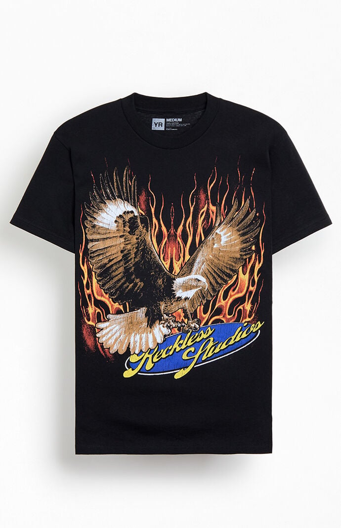 Young & Reckless Men's Outlaw T-Shirt in Washed Black - Size 2XL