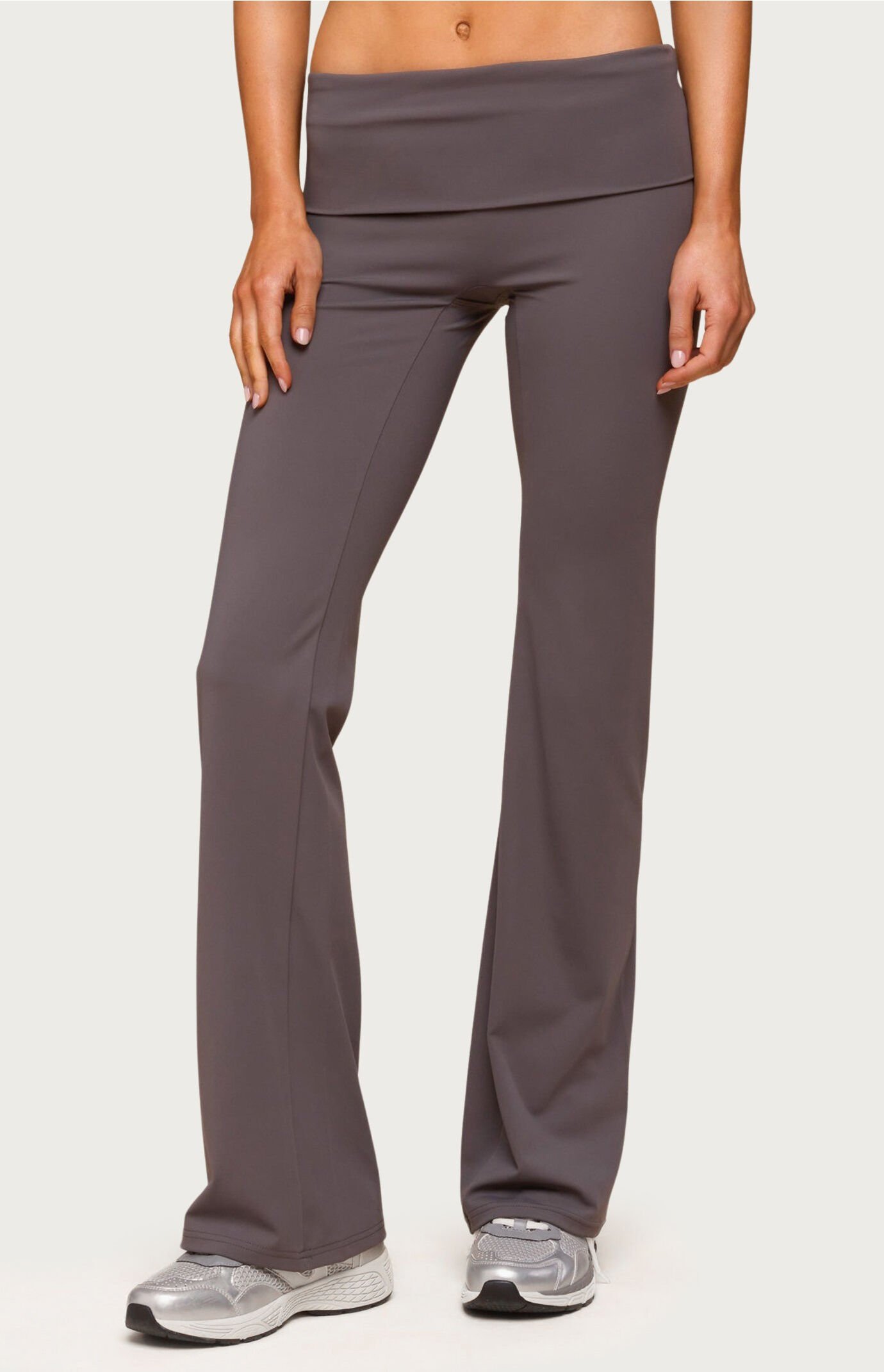 Edikted Oriane Foldover Flared Leggings