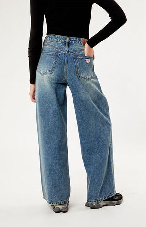 Medium Indigo Kit Wide Leg Baggy Jeans image number 4