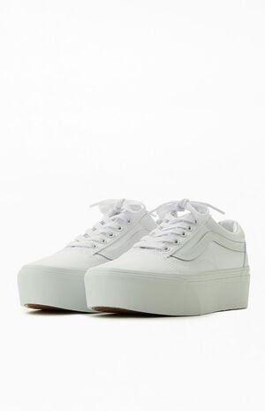 White Canvas Old Skool Stackform Sneakers image number 2
