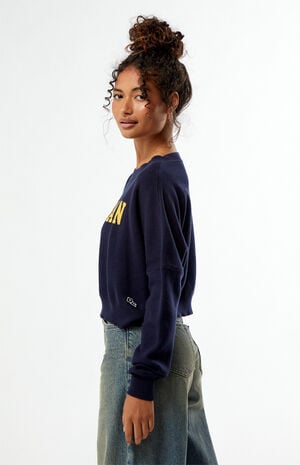 Michigan Wolverines Ivy Knit Cropped Sweater image number 2