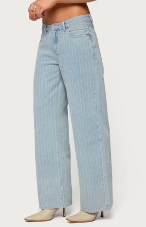 Pinstripe Low Rise Jeans image number 2