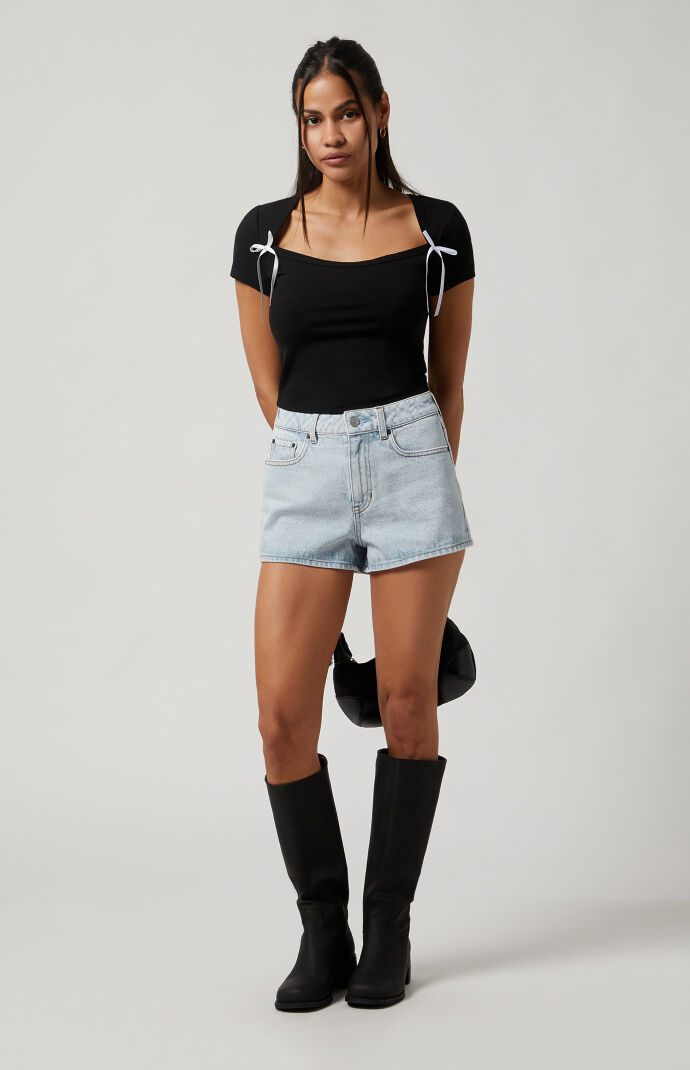 【GROVE】 SOLINA DENIM SHORTS / 追跡付 Girls' Denim Short For Girls | Factory