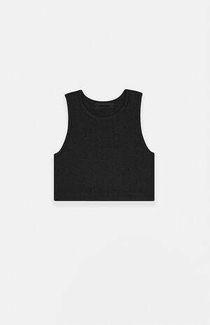 Women's Black Sport Sweater Knit Tank Top image number 1