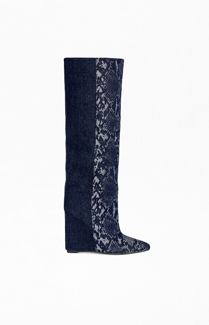 AZALEA WANG Women's Gianna Jean Pointed Toe Wedge Boots