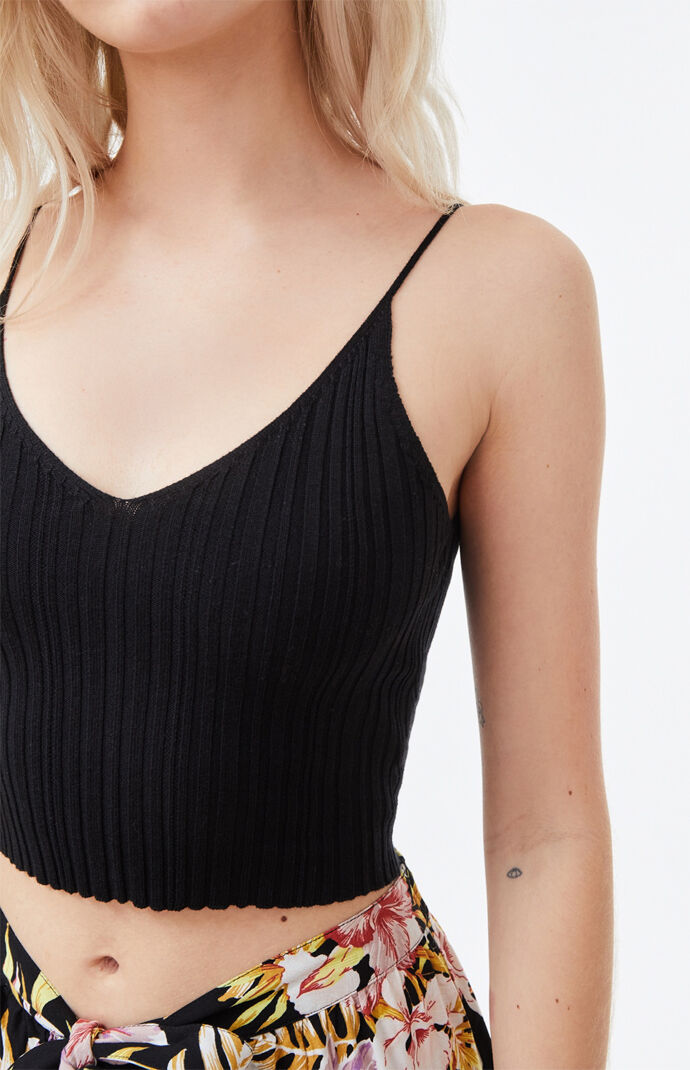 Double V Ribbed Tank Top