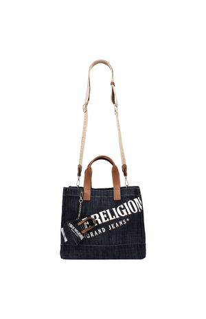 Medium Logo Dark Denim Tote Bag image number 7